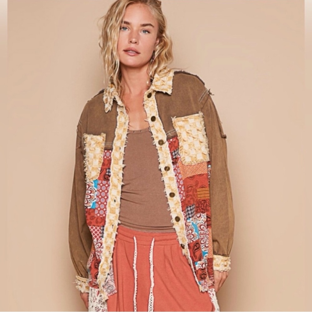 Pol Women's Brown Patchwork Jacket - image 2